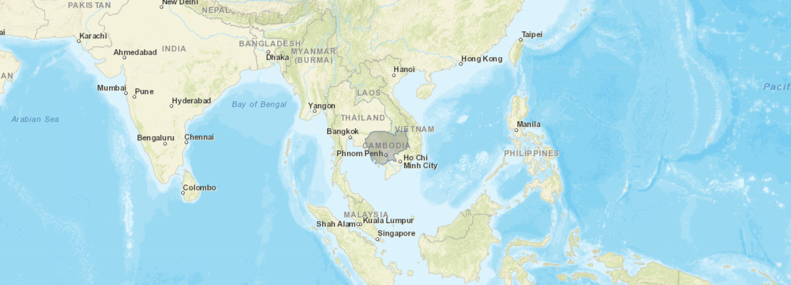 Map showing Cambodia