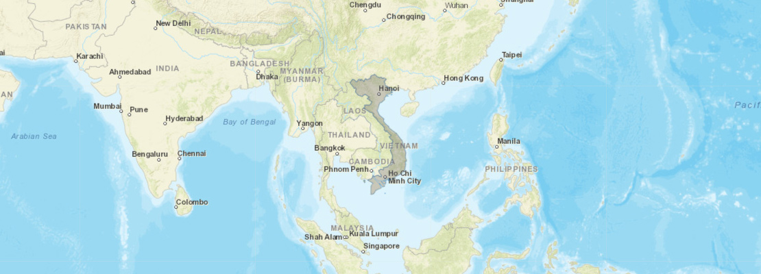 Map showing Viet Nam