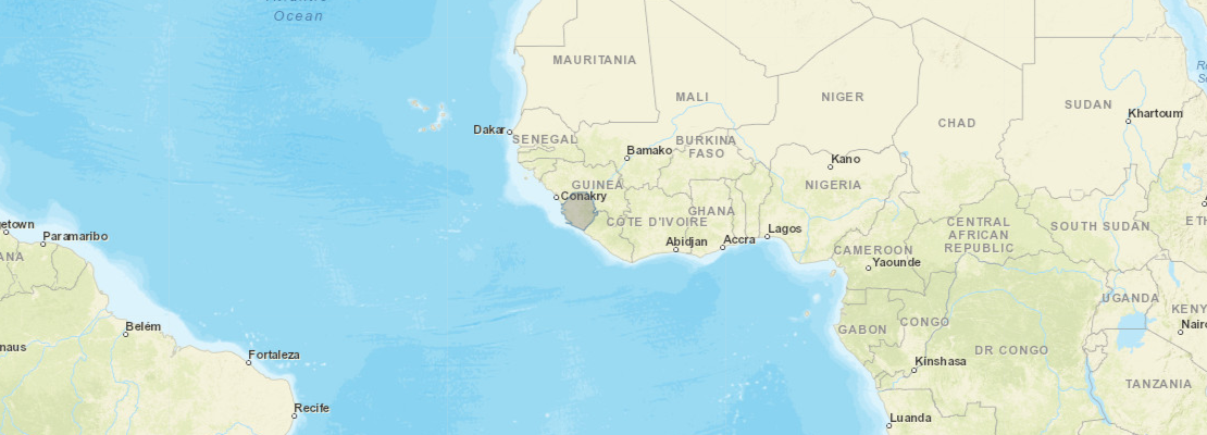 Map of Africa with Sierra Leone highlighted
