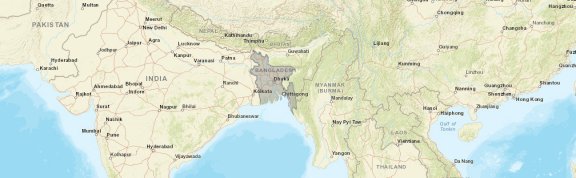 Map showing Bangladesh