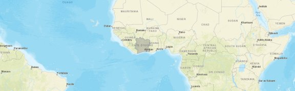 Map of West Africa showing Côte d’Ivoire